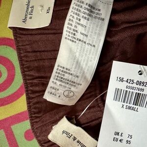 NWT Abercrombie & Fitch Linen Blend Ultra Wide Leg Pants Size XS